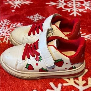 Kids Strawberry Sneakers - Red and White
